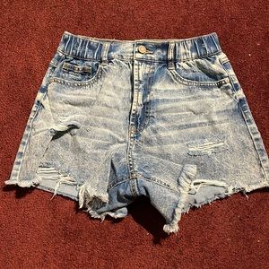 High rise jean shorts